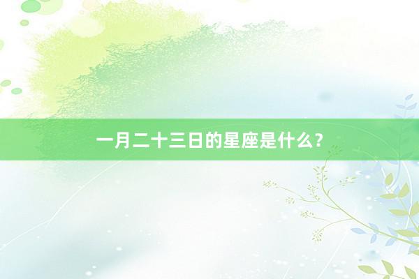 一月二十三日的星座是什么？